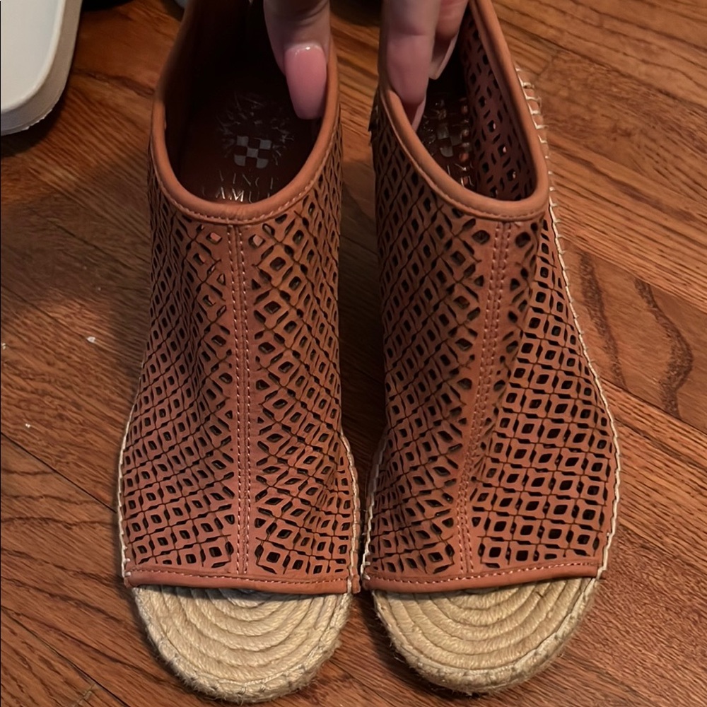 Women's Tan Peep-Toe Espadrille Shoes